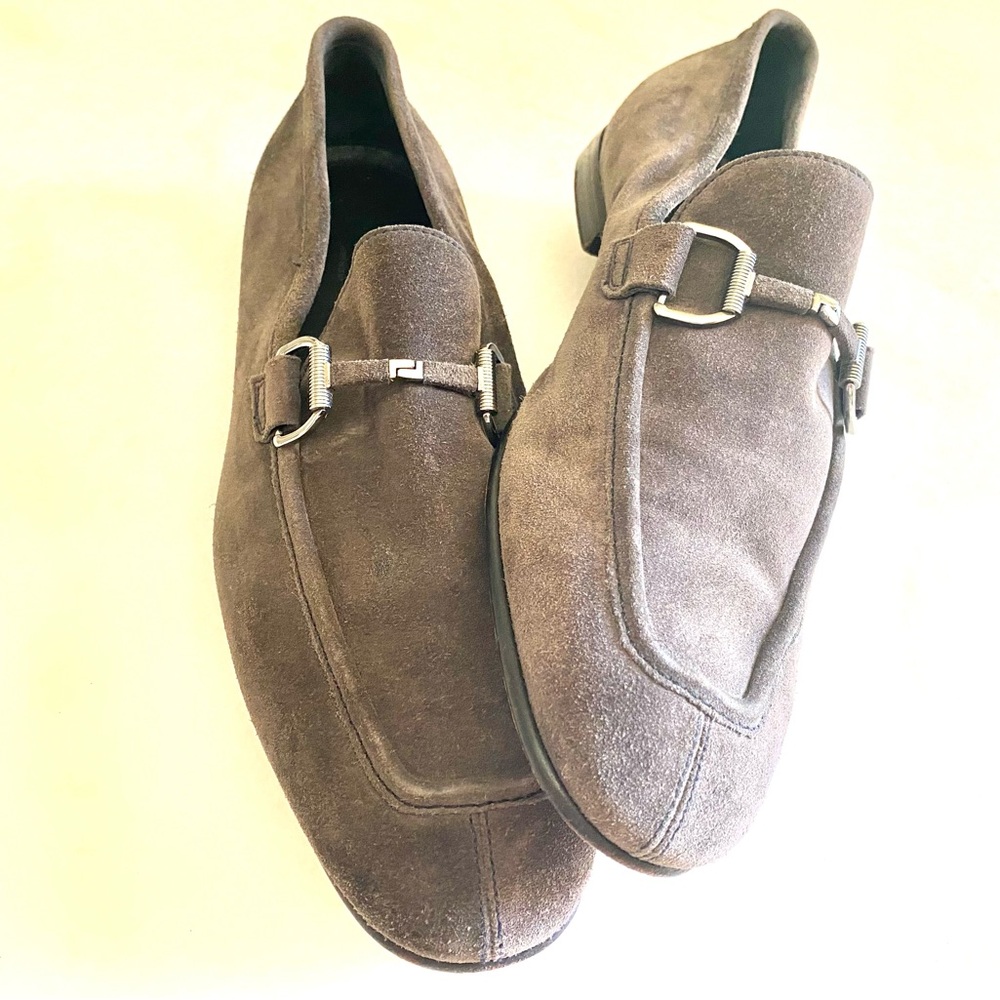 Ermenegildo zegna grey suede loafers size 10